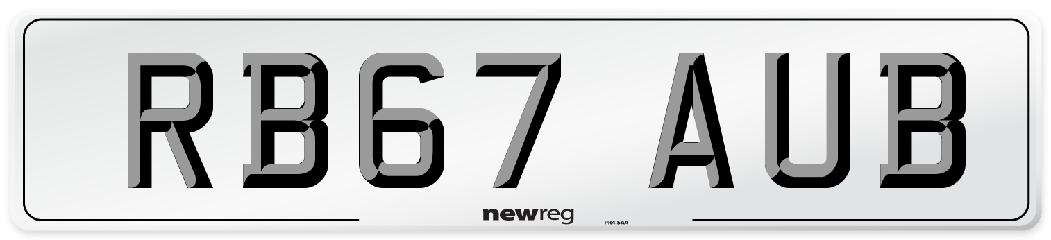 RB67 AUB Number Plate from New Reg